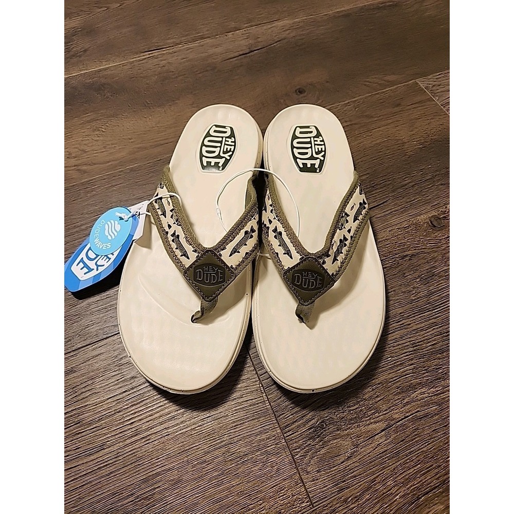 Hey Dude Men's Myers Flip Fish Lure Flip Flops Size 10 NEW WITH TAGS - Picture 2 of 5